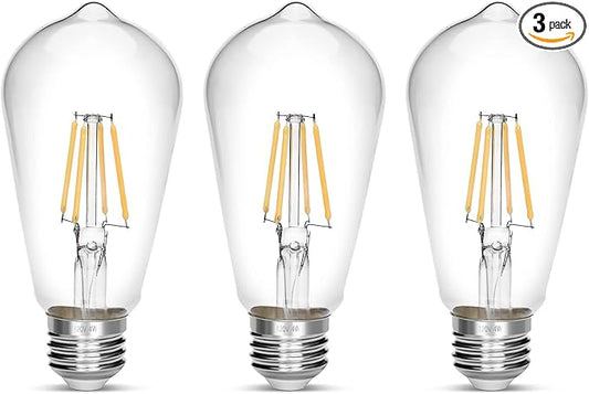 LED Edison Bulb 4W,Antique 40W Vintage Edison Bulb,E26 Light Bulb Non Dimmable Led Bulb 450 Lumens 4000K Daylight White,Pack of 3