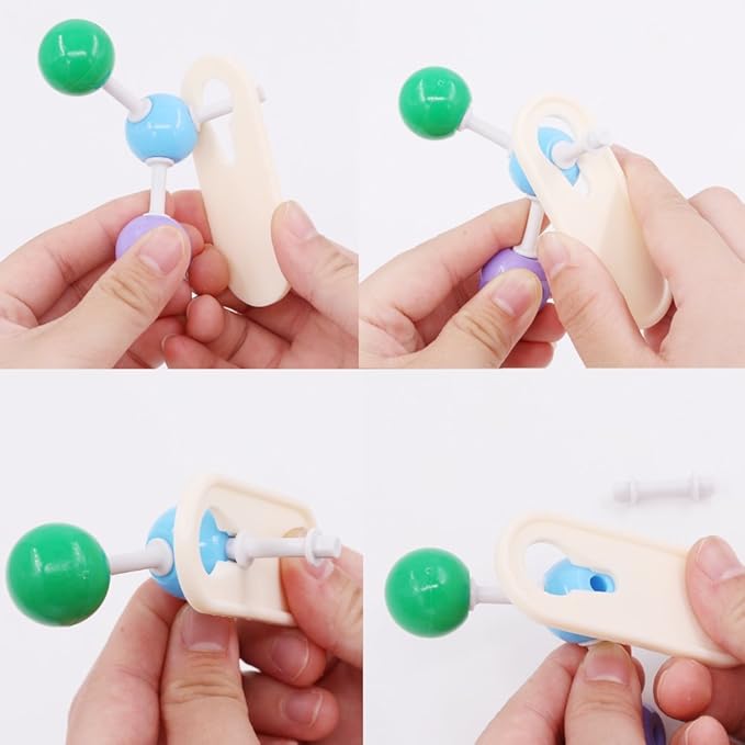 Swpeet 178 Pcs Molecular Model Kit for Inorganic & Organic Molecular Model Teacher and 16 Years and Over Teenages Kit - 69 Atoms & 30 Orbitals & 78 Links & 1 Short Link Remover Tool - Science Toys