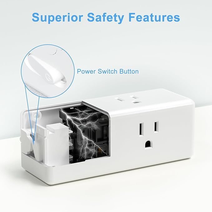 Multi Plug Outlet Extender with 6 Outlets & 3 USB Ports - MKSENSE Surge Protector Outlet Rotating Plug Adapter, 3-Sided Spaced Design for Home Office Travel (White)