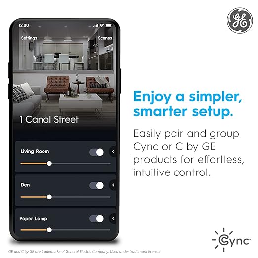 GE CYNC Smart Light Switch, Paddle Style, Neutral Wire Required, Bluetooth and 2.4 GHz Wi-Fi 4-Wire Switch, Compatible with Alexa and Google White (6 Pack)