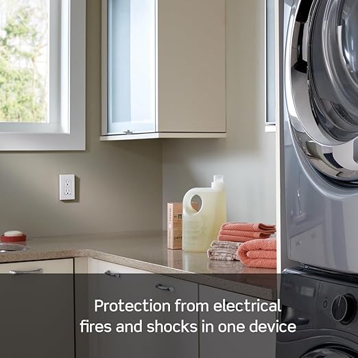 Leviton Dual-Function AFCI/GFCI Outlet, 15 Amp, Self Test, Tamper-Resistant with LED Indicator Light, Protection from Both Electrical Shock and Electrical Fires in One Device, AGTR1, Brown