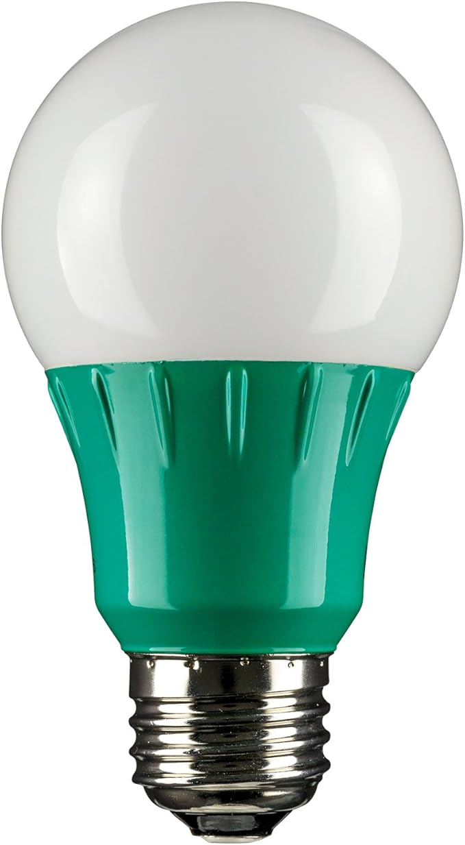 Sunlite 80146 LED A19 Colored Light Bulb, 3 Watts (25w Equivalent), E26 Medium Base, Non-Dimmable, UL Listed, Party Decoration, Holiday Lighting, 1 Count, Green