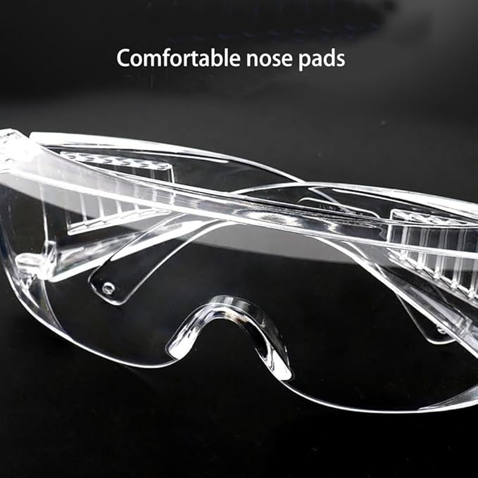 Clear Safety Glasses, Splash Proof Goggles with Anti Fog, Lab Protective Goggles, Lightweight Protective Eyewear Over Glasses Impact Scratch Resistant