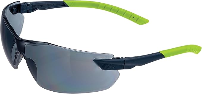 Veratti Toretto Safety Glasses, Anti-Fog Gray Lens, ANSI Z87.1 Certified, Gray/Green Frame, Affordable Eyewear