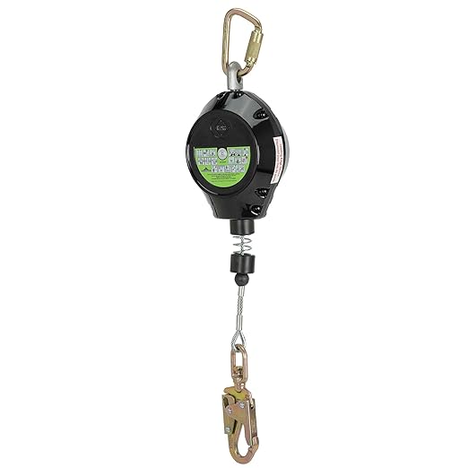 Peakworks Fall Protection Leading Edge Self Retracting Device (SRD) - 20 ft Single Leg Cable w/Swivel Snap Hook - Certified ANSI Z359.14-2021 Class 2 LE SRD (Available in Multiple Lengths & Styles)