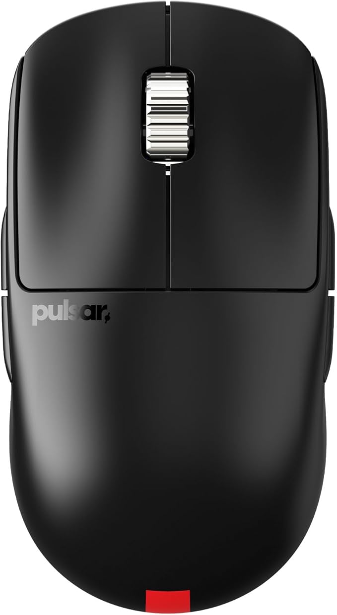 Pulsar Gaming Gears - X2A eS Wireless Gaming Mouse, Ambidextrous, Optical Switch, OLED Display, Driverless, PAW3395 Sensor, 100H Battery, 4K dongle Included (Medium, Black)