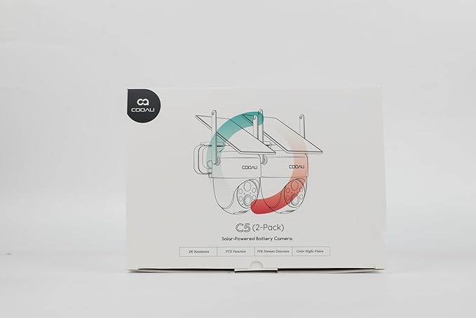 COOAU Cameras for Home Security, 2K 360° Solar Security Cameras Wireless Outdoor, Low-Light Rechargeable, Easy to Install, Surveillance Cam with AI Smart Detection,Color Night Vision,Two-way Audio