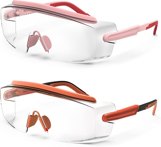 Anti Fog Safety Glasses Safety Goggles Over Glasses Protective Glasses with Anti Scratch Lenses Adjustable