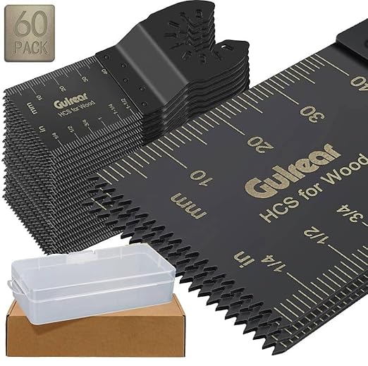 60 Pcs Universal Oscillating Tool Oscillating Saw Blades,Oscillating Multitool Blades,Multi Tool Blades, for Dewalt Fein an so on. Ideal Tool for Woodworkers, DIY Enthusiasts and Detailing Work