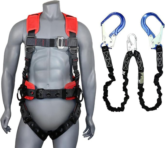 AFP Demon Fall Protection Comfortable Safety Harness (OSHA/ANSI PPE), Harness for Men Construction, Safety Harness Fall Protection Kit