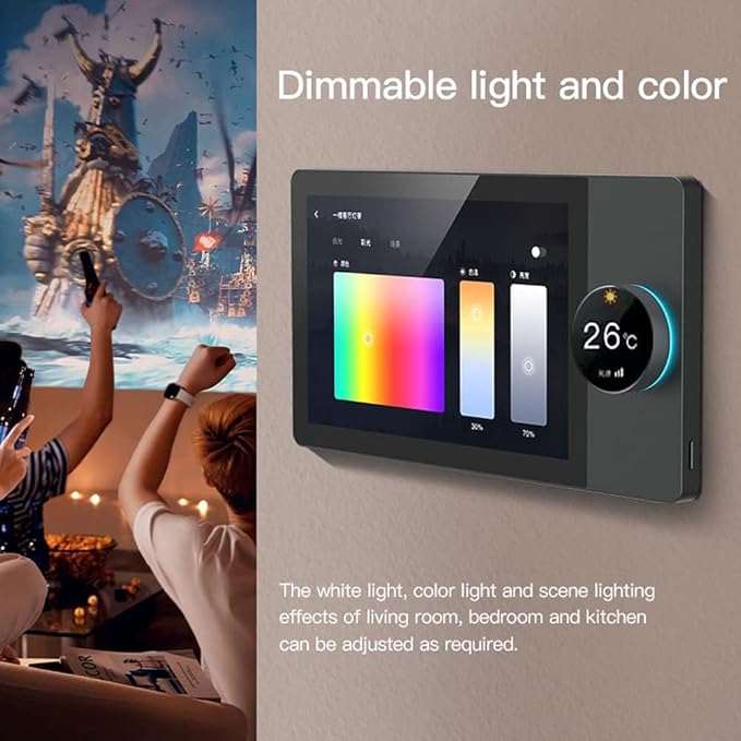Smart Home Control Panel,Tuya Smart Home 8-inch Multifunctional Intelligent Control Touch Screen Background Music Host ZigBee Gateway System in-Wall Central Control Panel for Tuya Devices