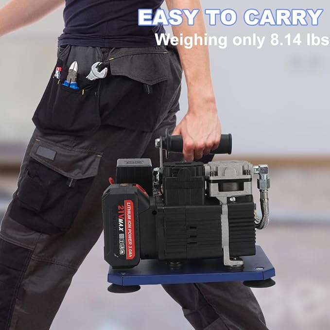 Electric Air Compressor Cordless, Quiet Portable Air Compressor For Woodwork Nailing, Garage, Car, Pneumatic Tool