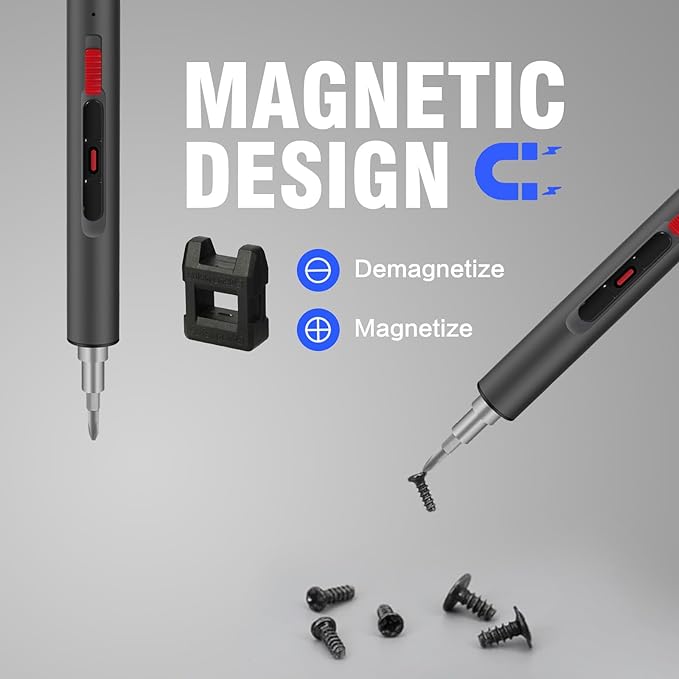 Mini Electric Screwdriver Set,55 in 1 S2 Magnetic Bits,LED Light,3.7V Small Electric Precision Screwdrivers kit,3 Torque Settings,Cordless Power Screwdrivers Repair Tool for Phone,Camera,Laptop