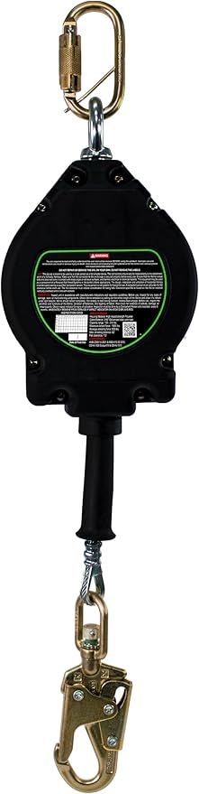 Frontline RPG50' Cable SRL with Steel Snap Hook End | 3/16" Galvanized Steel Cable | Lightweight, Durable | Swivel Anchorage Eye | 310 lbs Capacity | ANSI & OSHA Compliant (2 Pack)