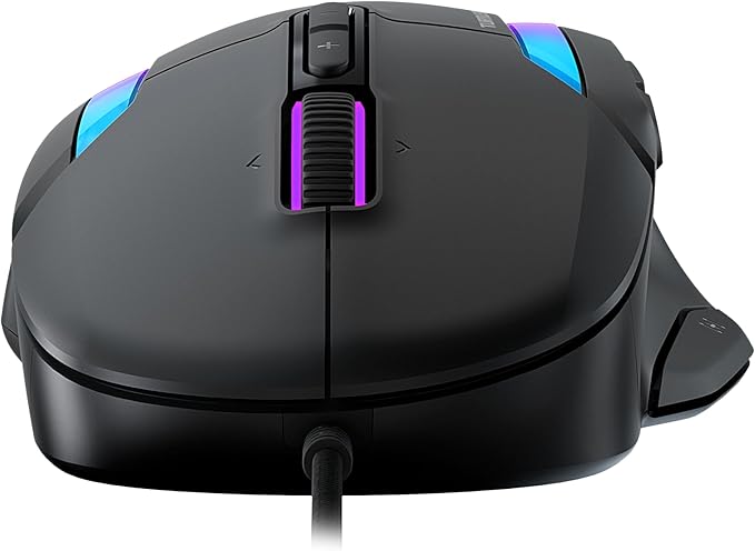 Turtle Beach Kone II – Wired Ergonomic RGB Gaming Mouse, 26K DPI Optical Sensor, 100M Click Life Optical Switches, 23 Customizable Inputs, 4D Scroll Wheel, Pure PTFE Glides - Ash Black