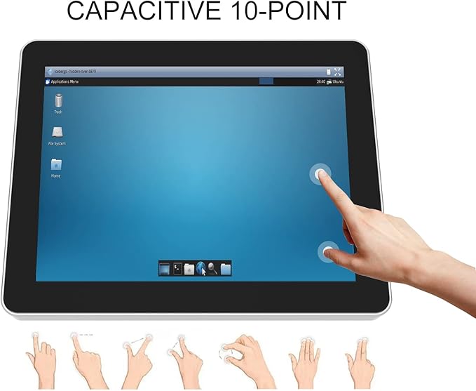 GreenTouch 10.4 Inch PCAP Multi-Touch Touchscreen Monitor - HDMI/VGA/DVI Port Built-in for Kisok - 800 * 600 Resolution