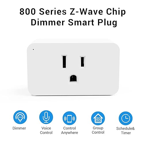 New One Zwave Outlet Dimmer 2 Pack, 800 Series Z-Wave Plug, Z Wave Extender, S2 Z Wave Device, Z Wave Hub Required, Compatible with Hubitat, SmartThings, Vera, Wink, Fibaro, Homeseer, 2GIG, Alarm