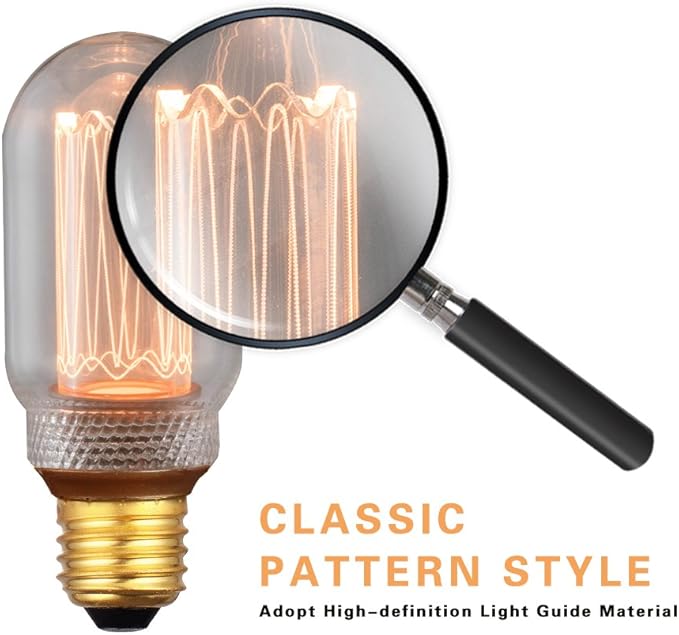 Decorative Light Bulb, Vintage Edison Small Bulb, Dimmable LED Short Tubular Bulb, 3.5W Low Lumen Eye-Caring Soft Dim Lighting for Mood(Not Daylight White), E26 Medium Base, Clear RN T45