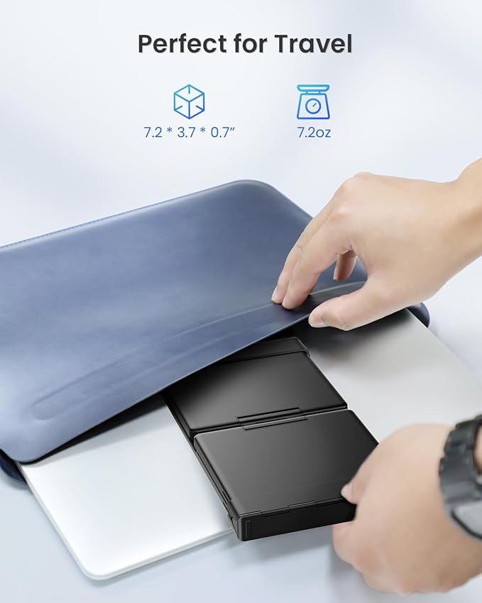 Foldable Bluetooth Keyboard, Folding Portable Wireless Keyboard with Numeric Keypad, Pocket Travel Keyyboard for MacOS Android Windows iOS, Sync Up to 3 Devices (BT5.1 x 3)