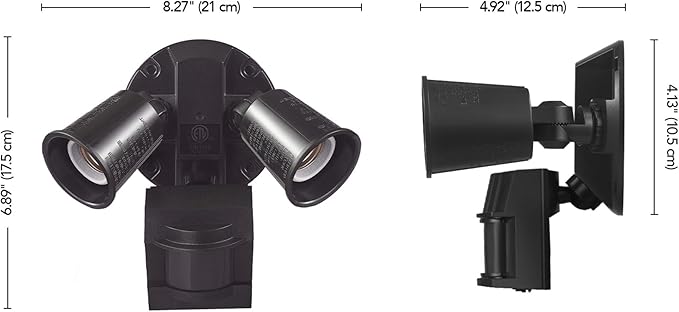 GLOBE 110-Degree 240 W Twin Head Bronze Hardwired Motion Sensor Security Flood Light, Spotlight, Outdoor, Outside House Lights