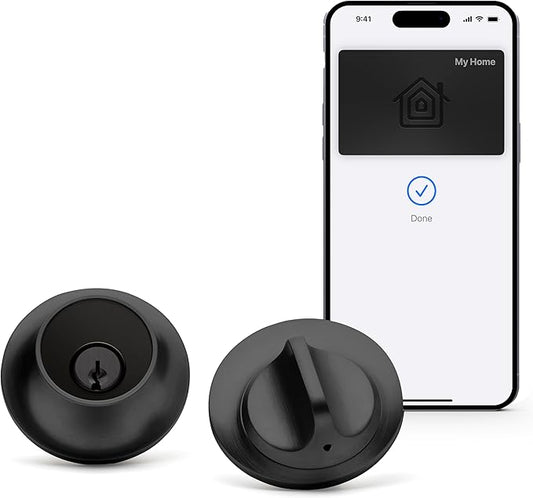 Level Lock+ Deadbolt Smart Lock - World's Smallest Smart Lock Plus Apple Home Keys - Level App for iOS & Android - Works with Apple Home (Matte Black)