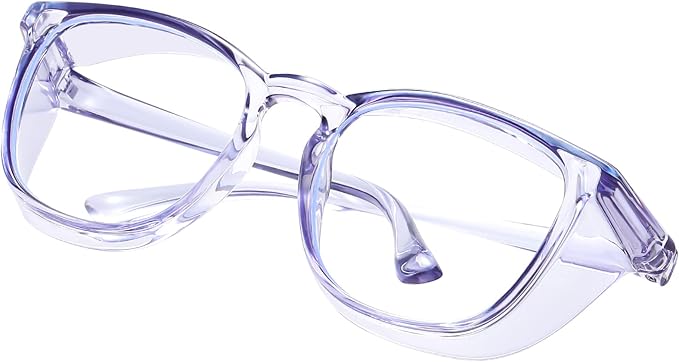 Safety glasses Goggles Nurses Protective Eyewear - Anti Fog Square Frame Stylish Clear Glasses for Women Men