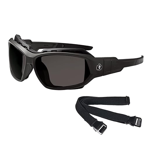 Ergodyne Skullerz Loki Convertible Anti Scratch Safety Spoggles Glasses-Includes Gasket and Strap to Convert to Goggle, Anti Fog