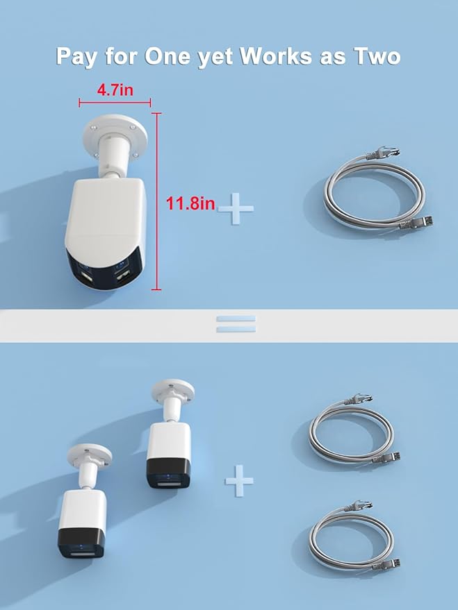 Anpviz 4K PoE Wide Angle Security Camera, Panoramic 180° IP Dual-Lens Bullet Camera Outdoor with Human/Vehicle Detection, Full Metal Housing, Two Way Talk, Built-in MicroSD Card Slot (H Series)