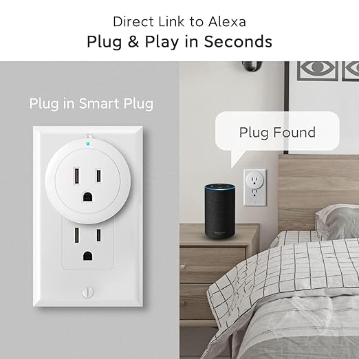 Amysen Smart Plug ,Compatible with Alexa Only ,Smart Outlet Bluetooth Mesh,Simple Setup with One Voice Command , Remote Control and Voice Control, ETL & FCC Certified, 4 Pack New (4 Pack)