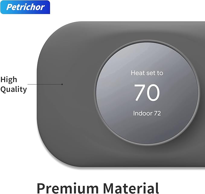 Compatible with Google Nest Thermostat 2020 Wall Plate Cover - Petrichor Nest Thermostat Trim Kit, Made for Google Nest Thermostat 2020, Cover Imperfections Easy to Install - Charcoal