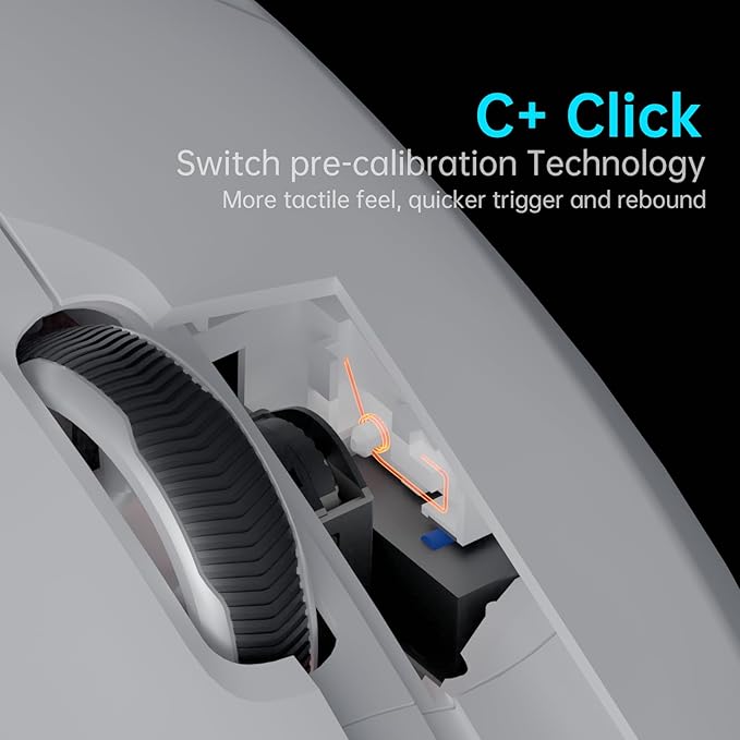 Rapoo VT9Pro Wireless Gaming Mouse - Esports Grade Performance Gaming Mice, PAW 3398 Sensor, 26000 DPI, 1ms Response Time, 68g Lightweight, 10 Programmable Buttons, Long Battery Life, White