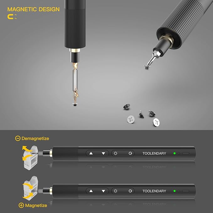 3.7V Electric Screwdriver Rechargeable, 55 in 1 Mini Precision Screwdriver Set, 48 Magnetic Bits, 3 Torque Settings, Small Electric Screwdriver Repair Tool Kit for PC RC Electronics