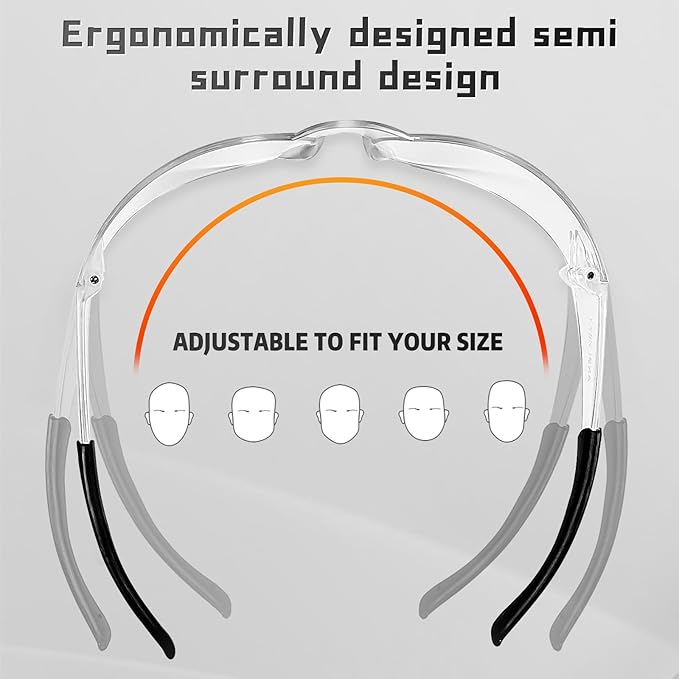 Clear Safety Glasses Bulk of 24,ANSI Z87.1 Impact Resistant Lens Eye Protection for Lab,Construction