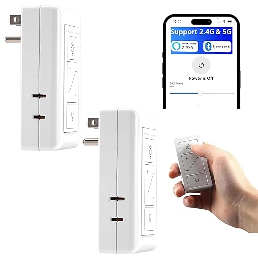 Plug in Lamp Dimmer with Remote, Digital Dimmer Light Switch for Dimmable Incandescent/Halogen and LED/CFL