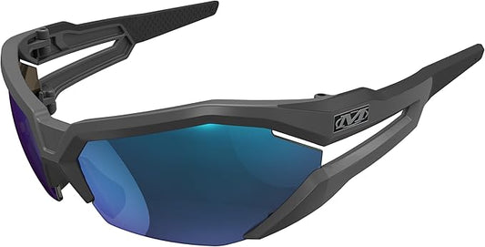 Mechanix Wear: Vision Type-V Safety Glasses with Advanced Anti Fog, Scratch Resistant, Half Framed Protective Eyewear, Lightweight Glasses with Adjustable Arms and Nose (Blue Mirror Lens)