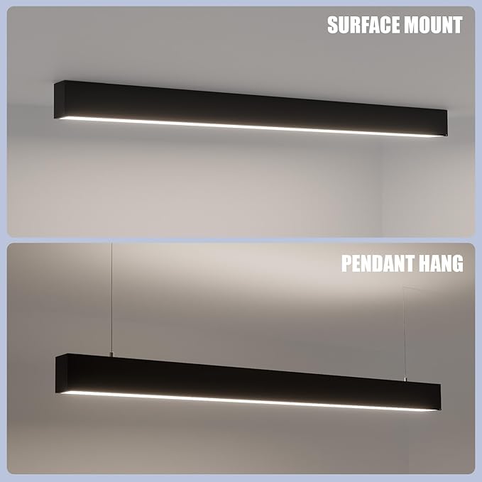 4FT LED Linear Lights 50/45/40/35/30W Up and Down Light, 3000K/4000K/5000K 4 Feet Commercial Linkable Shop Lighting for Office Garage Shop Dining Room bar,0-10V Dimmable 4’ Architectural Fixture,ETL