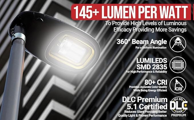 RuggedGrade Aries III 36W LED Corn Bulb | 4,900 Lumens | 5000K Color Temperature | E39 Base | Built-in 4KV Surge Protection | Dimmable | DLC 5.1 Premium