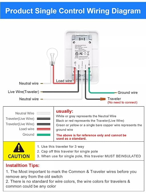 Nexete 3 Way Smart Wi-Fi Light Switch, Individual 3 Way Switch(only one Needed),Compatible with Alexa Google Assistant & IFTTT,Remote Control, Timing Function No Hub Required,ETL Certified 2-Pack