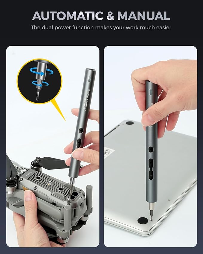 LIFEGOO Mini Electric Screwdriver, 62 in 1 Cordless Precision Power Screwdriver Set with 48 Bits, LED Lights Magnetic Mat, Rechargeable Portable Repair Tool Kit for Phone Watch Camera Laptop PC