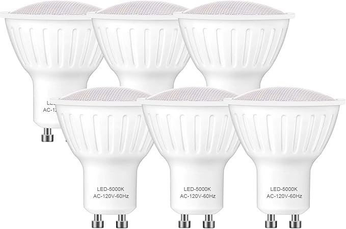 Small frog Gu10 Led bulb Dimmable ｜Daylight Led Light Bulbs, 5W=50W Halogen Light Bulbs, 120° Beam Angle Flood light bulb for Indoor Outdoor Lighting, Pack of 6