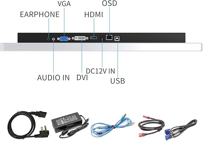 GreenTouch 19 Inch Aluminum Frame Wall Touch Screen LCD Monitor Open Frame LCD Touch Panel - HDMI/VGA/DVI-1280 * 1024 @60Hz