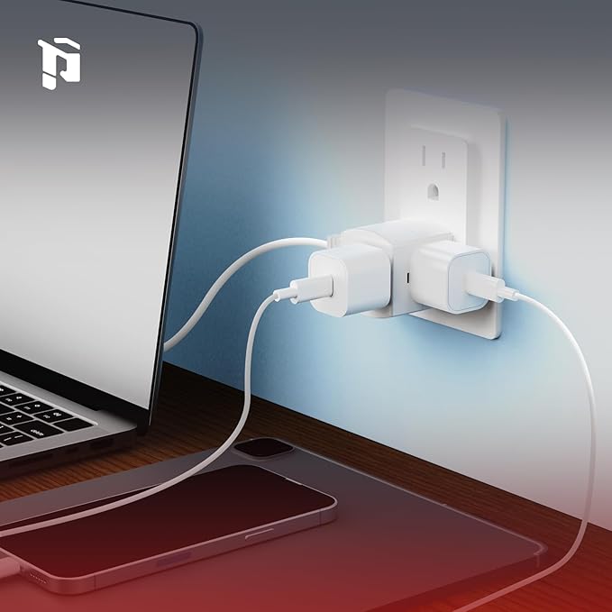 3 Outlet Wall Adapter, 90 degree 3 Way Plug Adapter Cube Tap, 3 Prong Multi Plug Outlet, Outlet Extender for Home Office School Dorm, ETL Listed, White, 5Pack