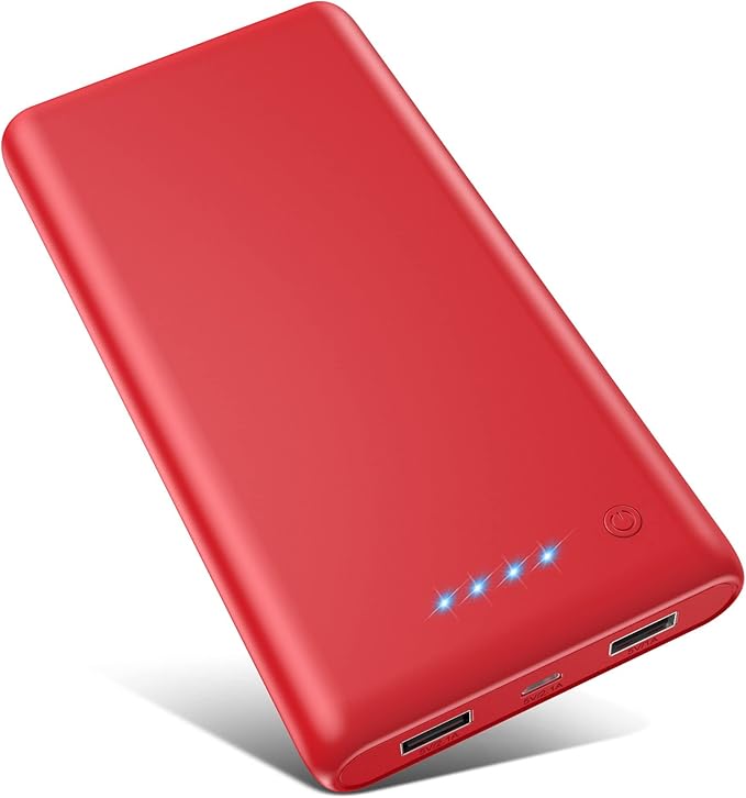 Portable Charger Power Bank 26800mah,Ultra-High Capacity Safer External Cell Phone Battery Pack,2 USB Output High Speed Charging Power bank Compatible with iPhone 16 15 14 13 12 Samsung Android LG-Red