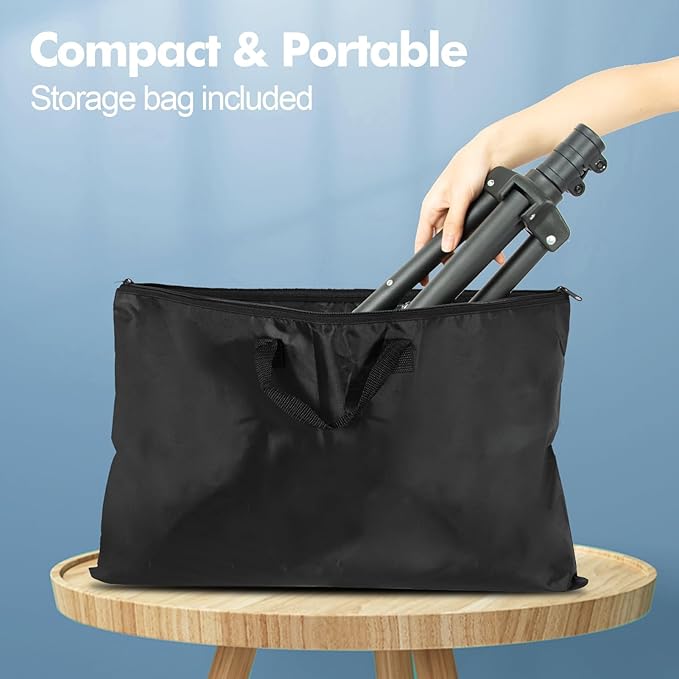 Projector Stand Tripod Laptop Tripod on Wheels with 2 Shelves, Adjustable Height 26 to 49 Inch Portable Podium Stand with Gooseneck Phone Holder for Office, School, Home, DJ Racks