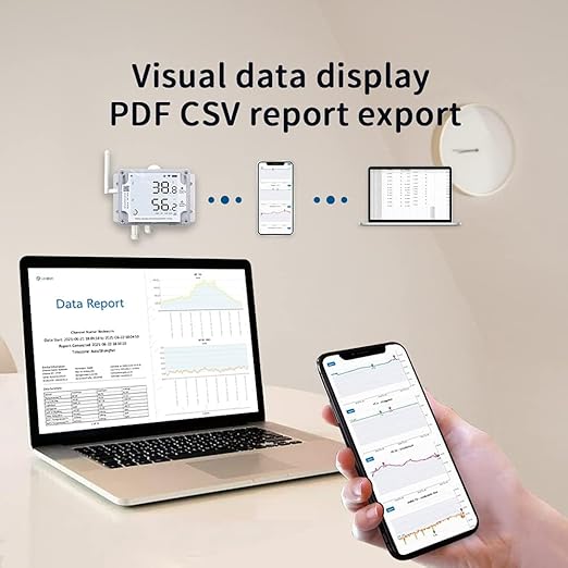 UbiBot GS1-A1RS-US Remote WiFi Temperature and Humidity Sensor, Multiple External Sensors and Types of Alerts. Free App - Compatible with Alexa, IFTTT (2.4GHz WiFi,No hub Required)
