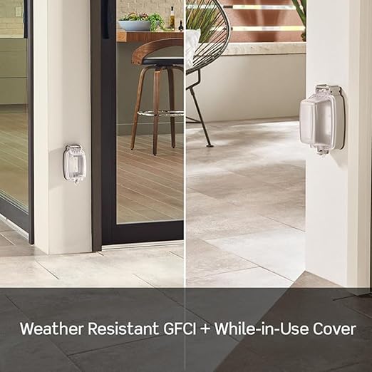 Leviton GFCI Weather-Resistant Outlet, 15 Amp, Self Test, Non Tamper-Resistant with LED Indicator Light, Outdoor Locations, GFWR1-W, White