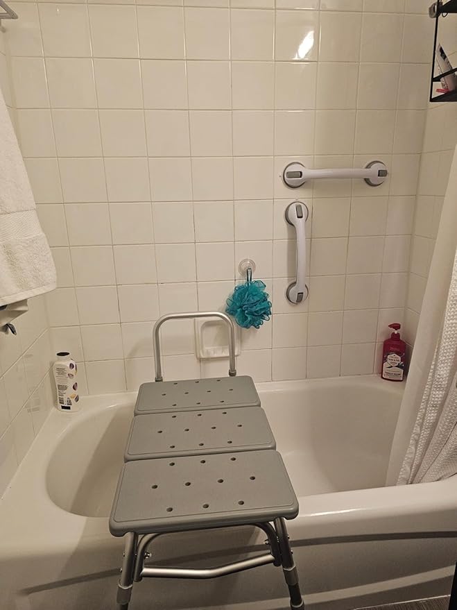 AirTight® Grab Bars for Shower Suction (2Pack) 16-Inch Moon Grey