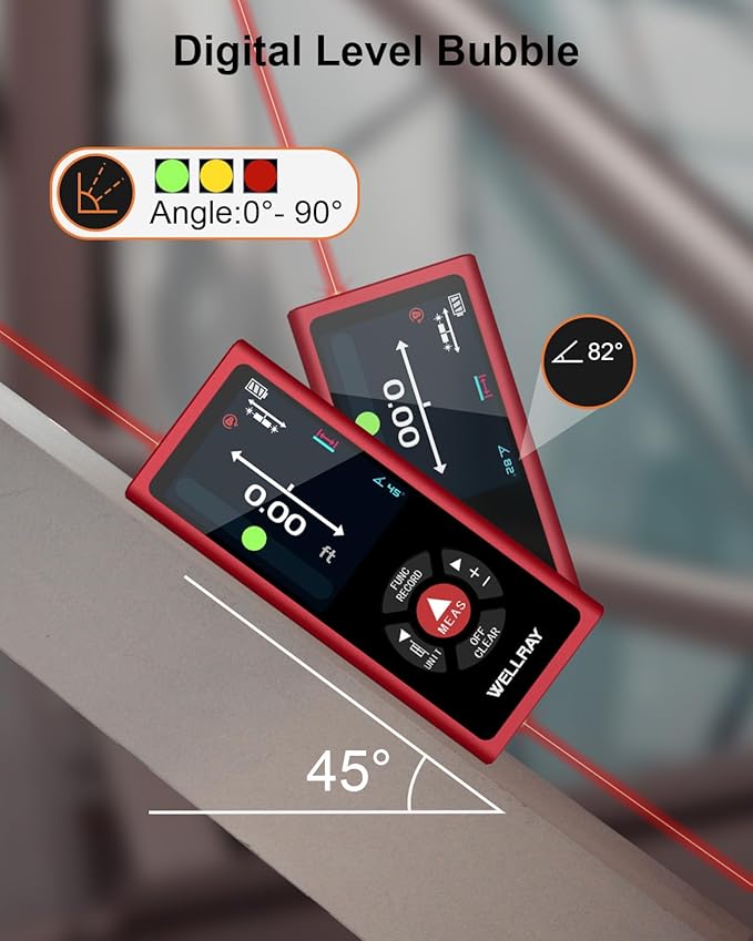 Dual Laser Measuring Tool Aluminum Shell Bi-Directional 400 Ft-in Magnetic Lazer Measurement Rechargeable Laser TapeMeasure Large LCD Digital Tape Measure with Electronic Level Bubble