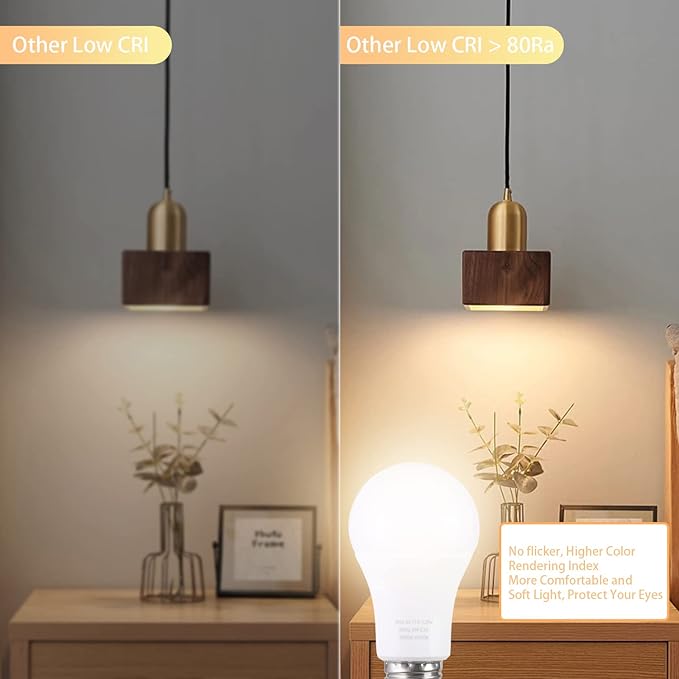 A19 LED Light Bulbs with Remote Control 1100LM 12W (80W Equivalent) LED Bulbs,Stepless Dimmable 3000K-6000K,E26 Base,CRI 80+,2.4GHz,Light Bulb for Home Decor,2Bulb&1Remote