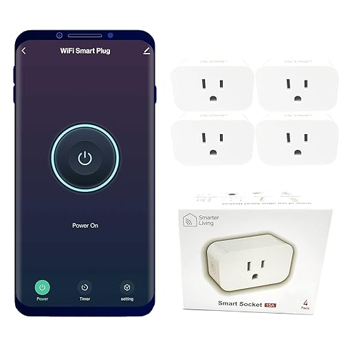 Smarter Living - WiFi Smart Plug ( 4 Pack), Voice Control with Alexa & Google Home, Works with Smart Life and Tuya, 15amp 1800 Watts, No Hub Required, Supports All WiFi Networks